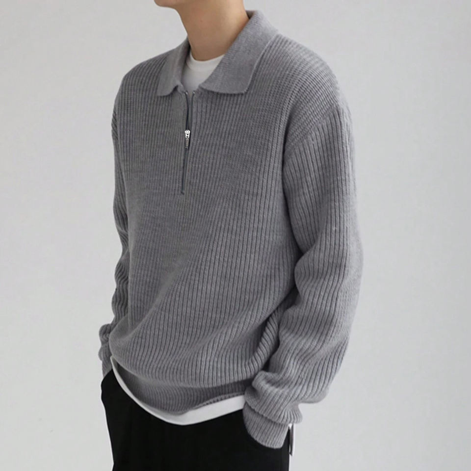 Custom Men's Sweater Casual Half Zipper Pullover Knit For Polo Winter Warm Jumper New Design Manufacturer's Knitted