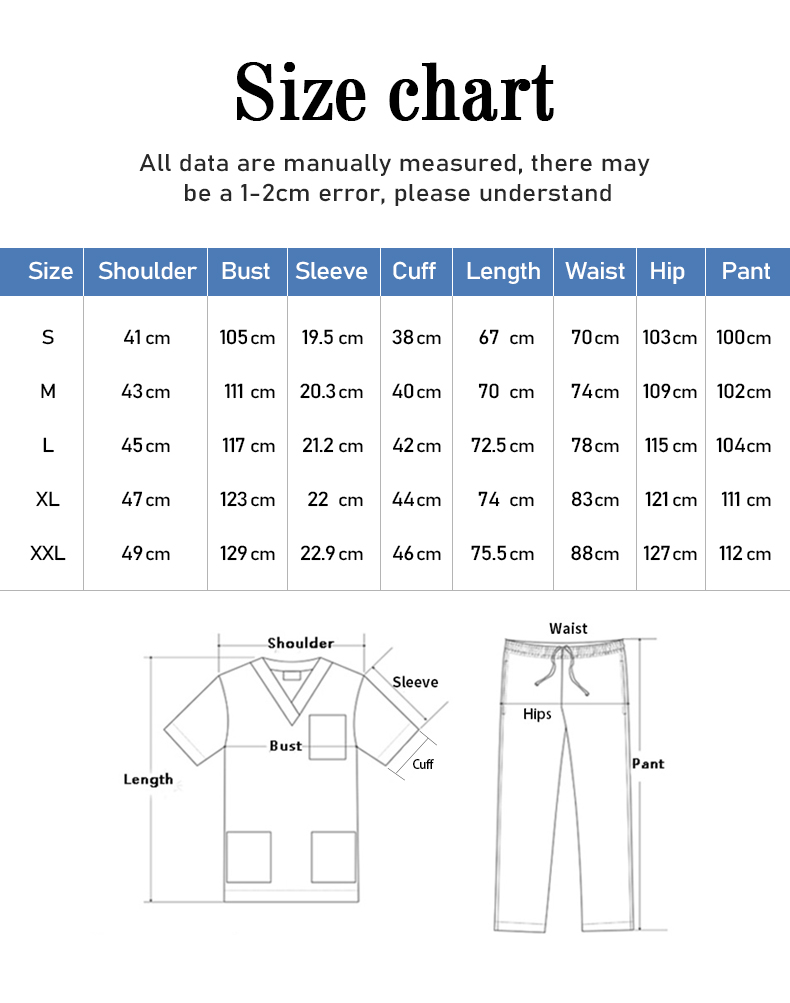 Size Chart and Dimensions
