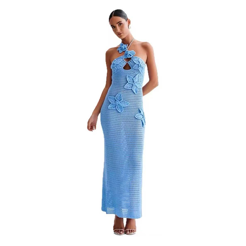 Summer Casual Sexy Backless Woman Dresses Strappy Slim Fit Maxi Knit Cotton Women Camisole Sweater Clothing Dress For Women