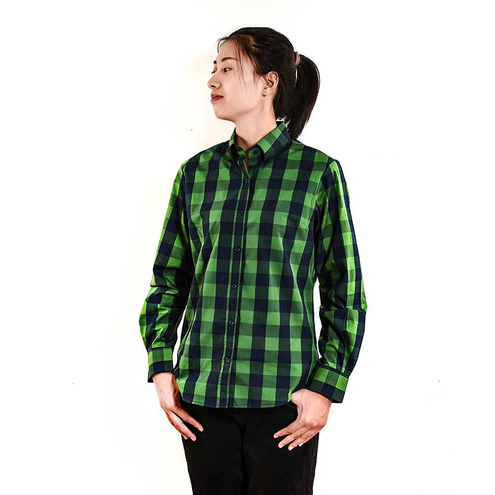 Women's Shirt Casual Tops Long Sleeve Buffalo Plaid Check Blouses Jacket