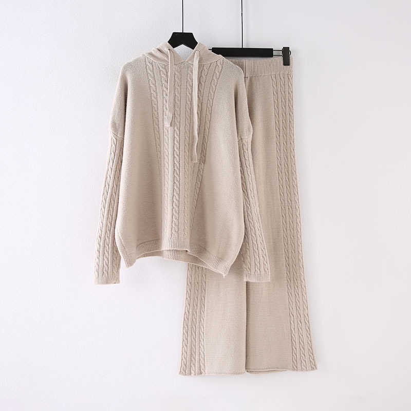 Cashmere Set Pants Pajamas Women Sweater Pants Suits With Cashmere Sweater Hooded Sweater