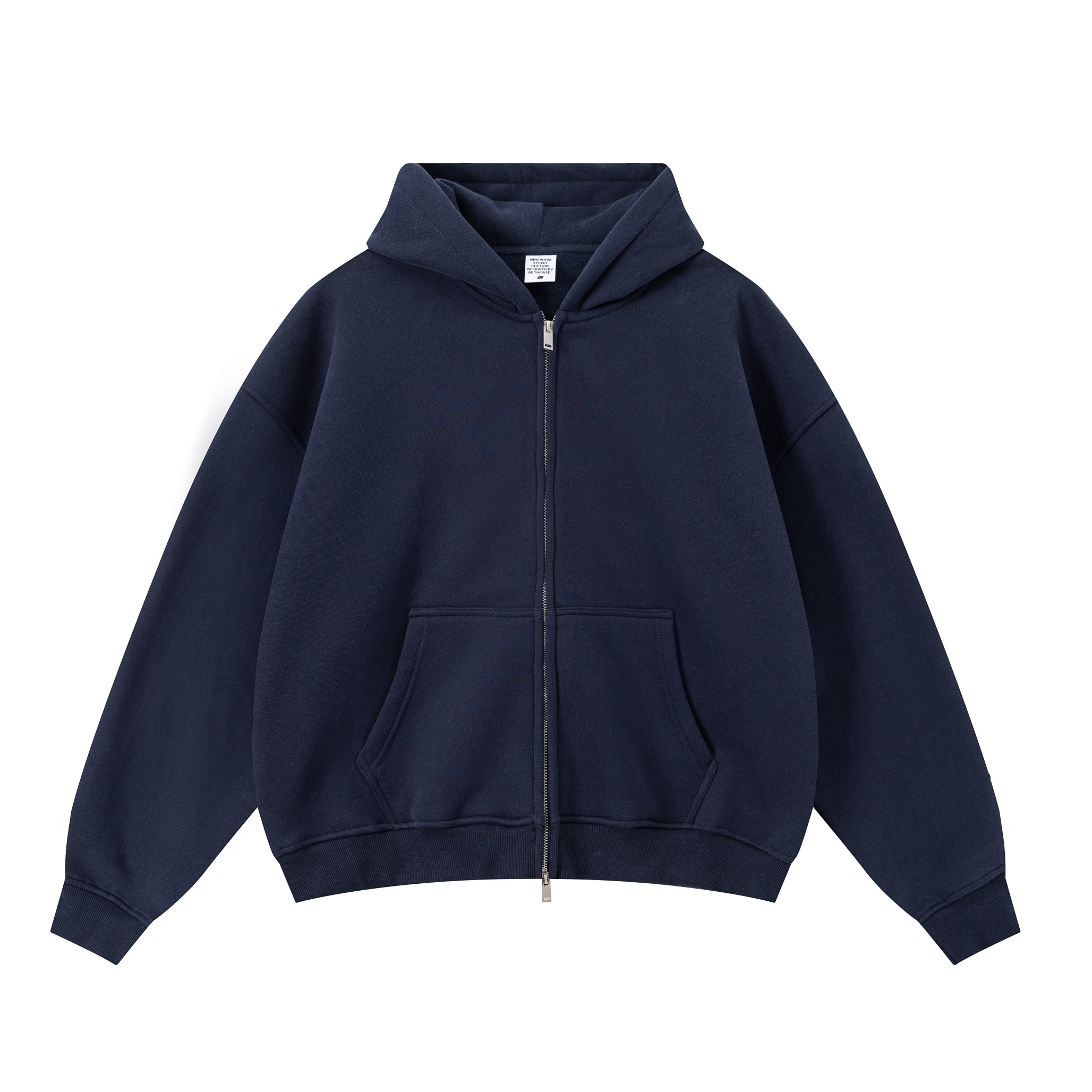 Vintage Hoodie Men's 100% Cotton Heavyweight Streetwear Oversized Double-ended Zipper Hoodie Blank Drop Shoulder Hoodie for Men