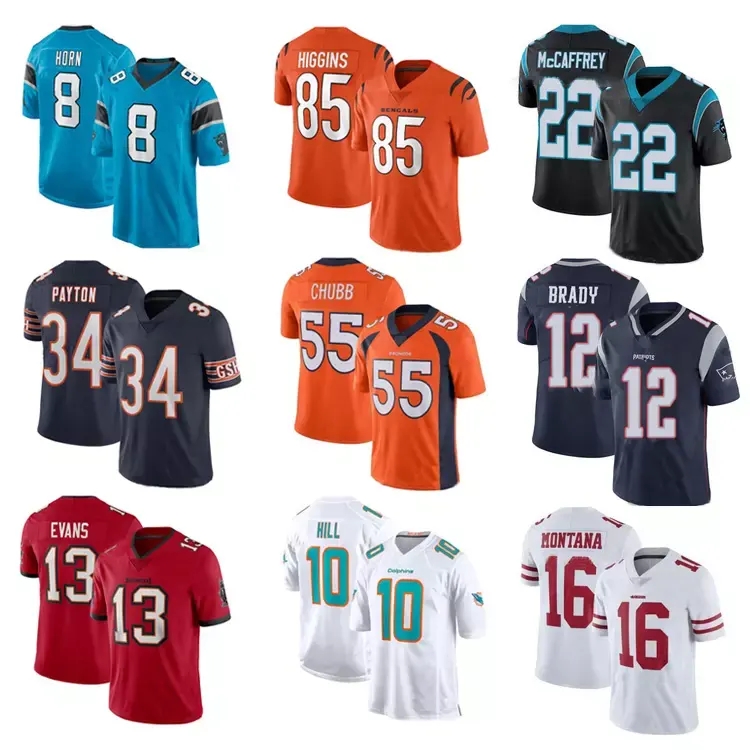 Factory Wholesale Men's American Football Jerseys Custom Stitched Patch Embroidery Short Sleeve Shirts and Shorts
