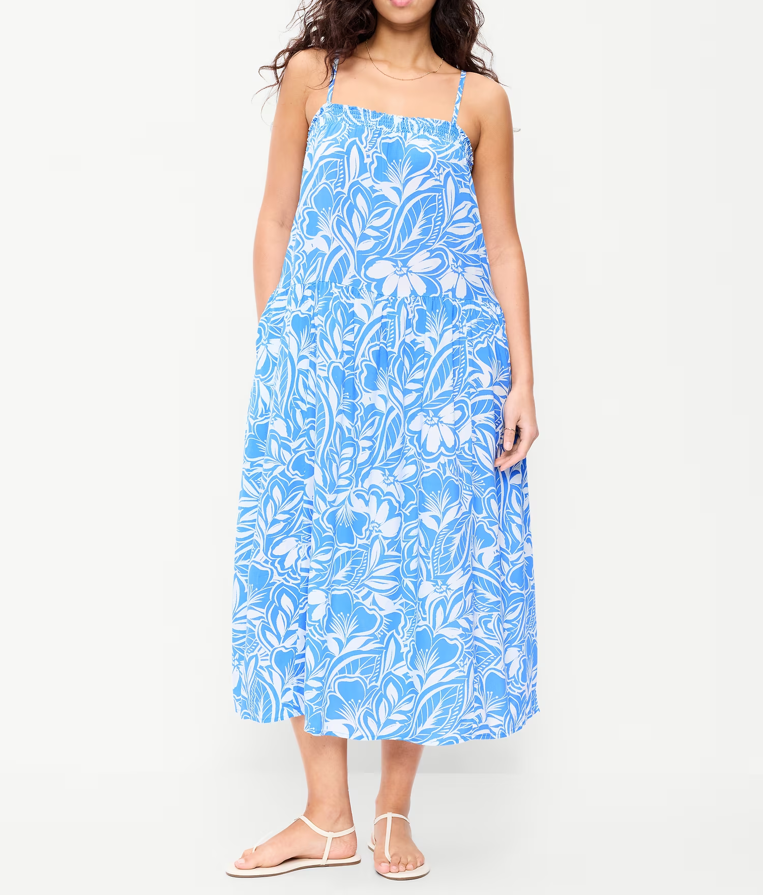 Holiday Beach Wear Floral Maxi Dress with Pockets USA Size Custom Print Sleeveless Long Dress