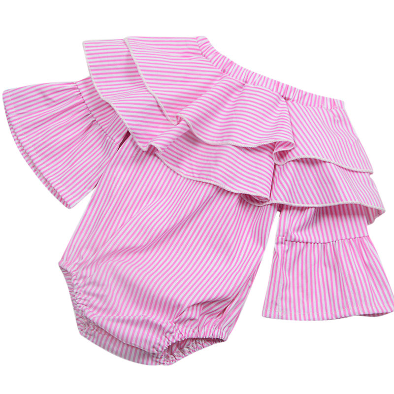 Baby Bubble Romper Plus Size Print Layered Ruffles 100% Cotton Breathable Eco-Friendly Quick Dry for Newborn Girls