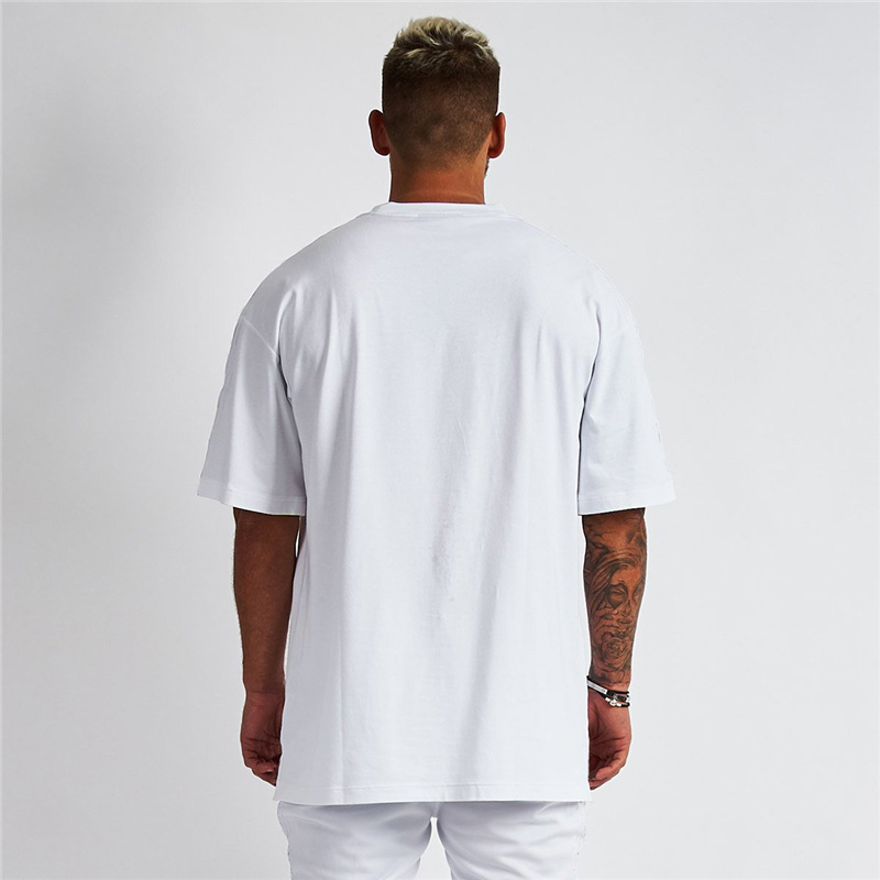 High Quality Blank Cotton StreetWear Tshirt Oversized Drop Shoulder T-shirt Custom Print Logo HeavyWeight White T Shirt For Men