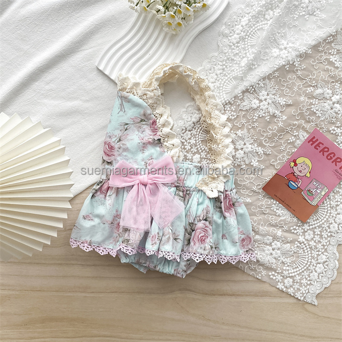 Floral Cotton Romper Detail 2