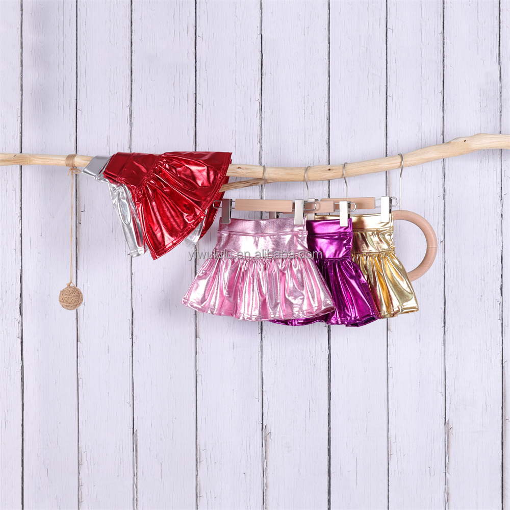 Baby Girls Dance Skirt Fabric Spandex/Polyester Breathable Quick Dry A-Line Mini Skort with Elastic Waist and Ruffle