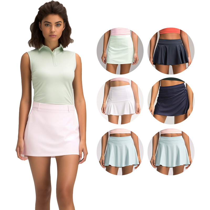 OEM ODM Custom Sublimation Golf Wear Active Wear Natural Activewear Bodysuit Tennis Skirts Women Fashions Athletic Golf Skort