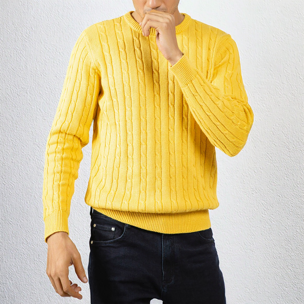 Men's Wool / Viscose Winter Long Sleeve Sweater Comfortable Breathable Plus Size Jacquard Logo Print Decorations.