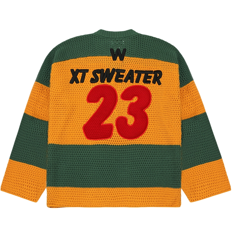 Custom LOGO Men's Sweater Winter Embroidered Patches Jumper Casual Pullover Knitwear Knitted Jersey Crochet Hockey Sweater Men