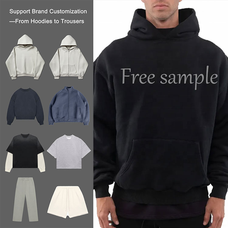 Wholesale Quality Puff Printing Heavyweight Cotton Men's Hoody Oversized Custom Print Luxury Pullover Cotton Custom Hoodies