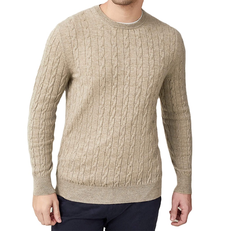 Men's Wool / Viscose Winter Long Sleeve Sweater Comfortable Breathable Plus Size Jacquard Logo Print Decorations.