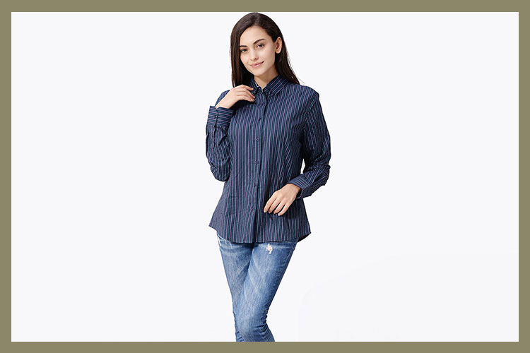 Long Sleeve 100% Cotton Fancy New Fashion Cheap Formal Design Women Office Blouses