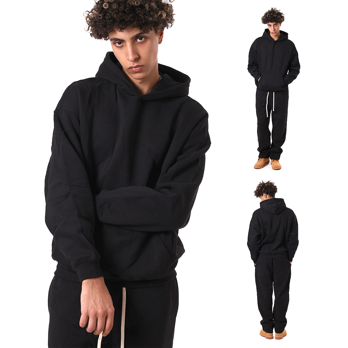 High Quality Custom Logo 350G Heavyweight Fleece Blank Oversized Plus Size Men'S Hoodies Tracksuits for Men