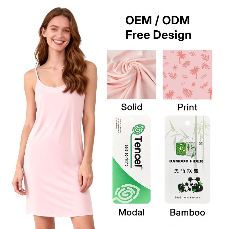 Custom High Quality Bamboo Summer Casual Women's Sleeveless Pajamas Camisole Sleepwear Quick Dry Breathable