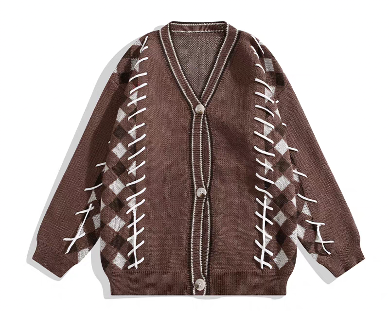 OEM &amp; ODM Customizable Men's Fashion Knitted Cardigan Sweater Breathable Patchwork Long Sleeve 100% Cotton Winter Wear