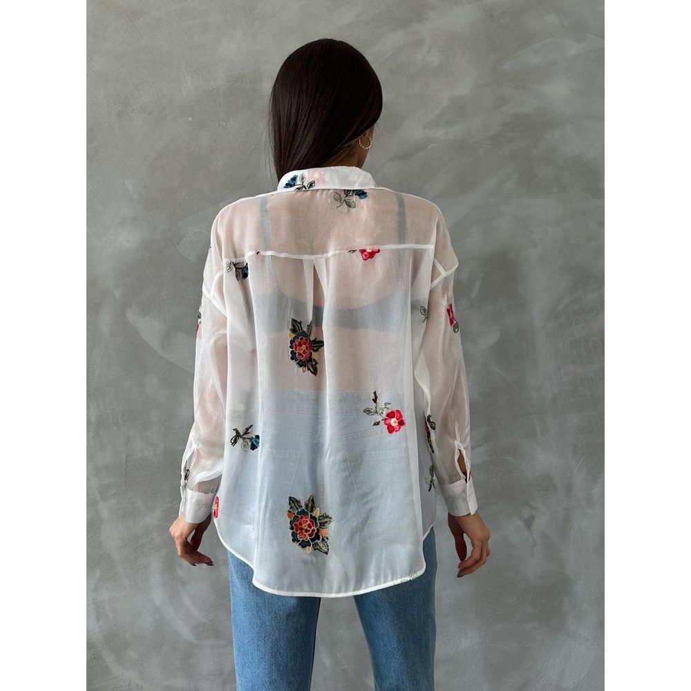 Women's Embroidered Organza Wholesale Shirt