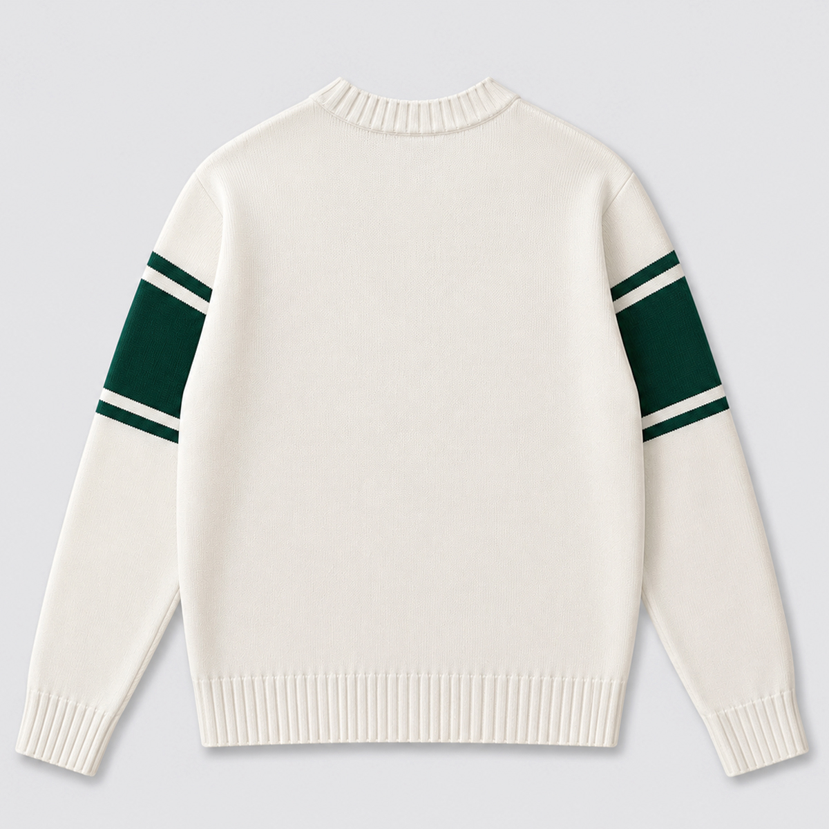 OEM Custom Men Cotton Crew Neck Knitted Sweater Long Sleeve Letter Pattern Vintage Stripes Pullover Letter Man Sweater