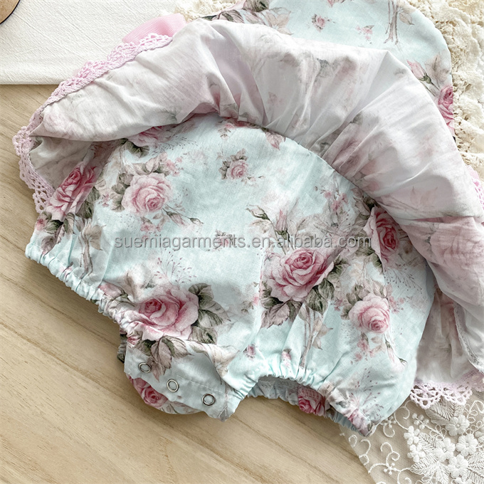 Floral Cotton Romper Detail 6