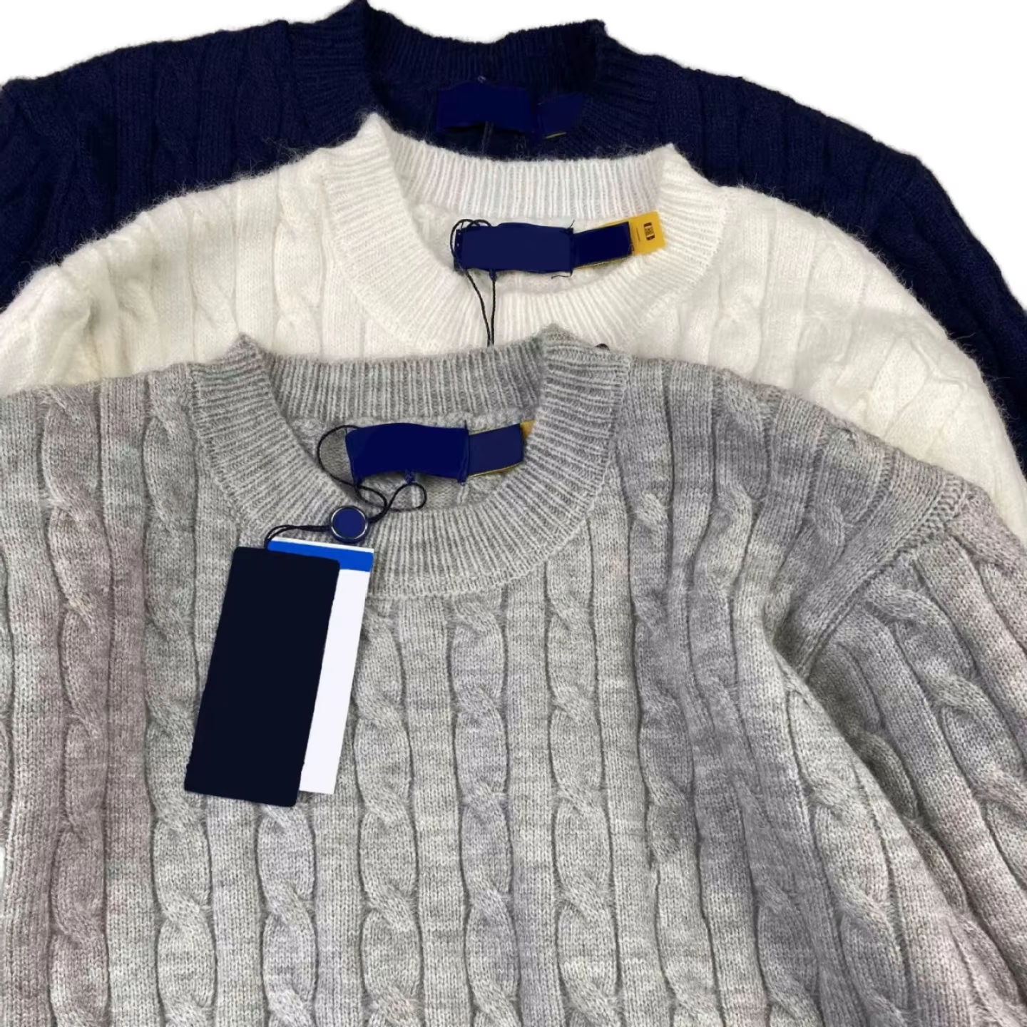 Men's Wool / Viscose Winter Long Sleeve Sweater Comfortable Breathable Plus Size Jacquard Logo Print Decorations.