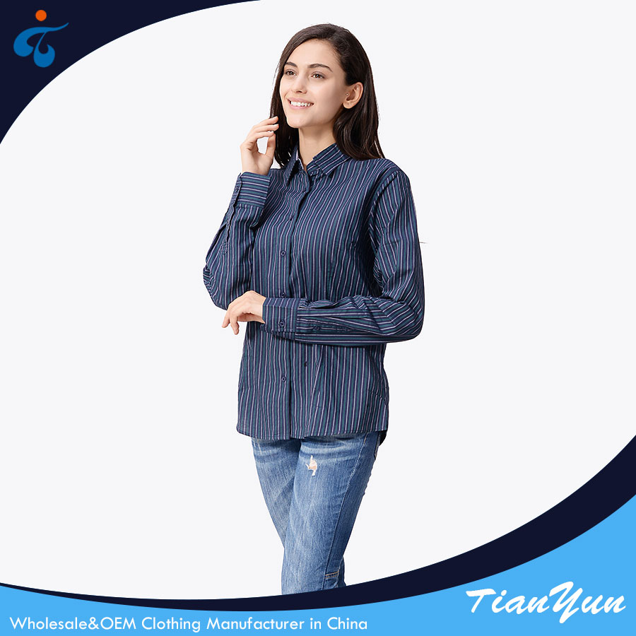 Long Sleeve 100% Cotton Fancy New Fashion Cheap Formal Design Women Office Blouses