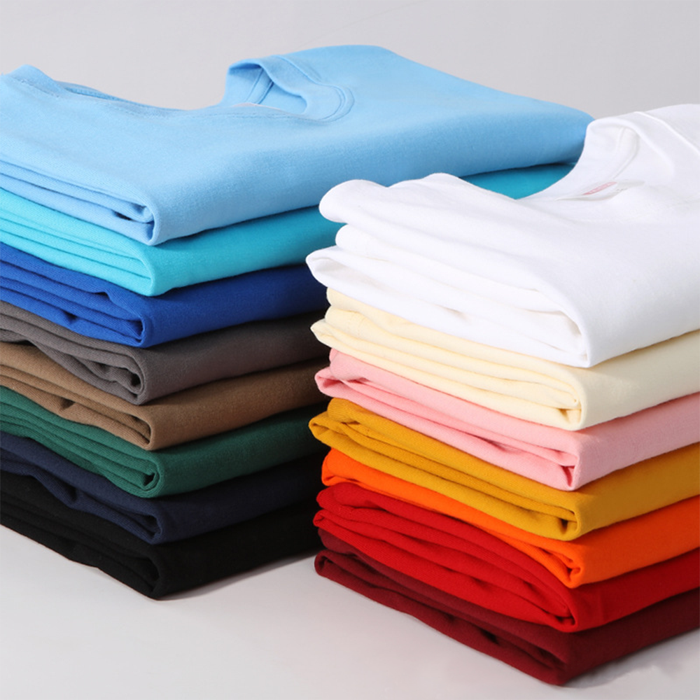 Crew Neck 200G Heavyweight Premium Cotton Men's T-Shirt - Solid Jersey, Short Sleeve, Custom Print &amp; Logo