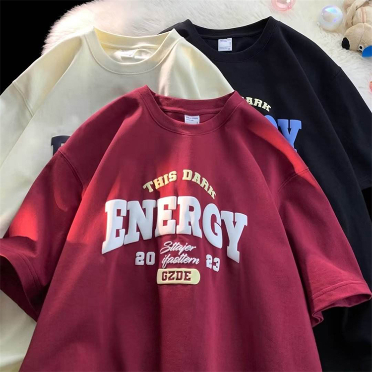 100% Cotton Plain Oversized Tshirt Heavy Weight Custom Foam 3D Screen Logo Men Tee T Streetwear Short Drop Shoulder Fitness
