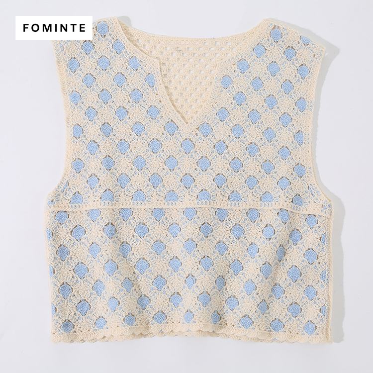 Knit Sweater Vest Sleeveless Button Down Crochet Knitted Vest Clothing Crocheted Cardigan Pastel