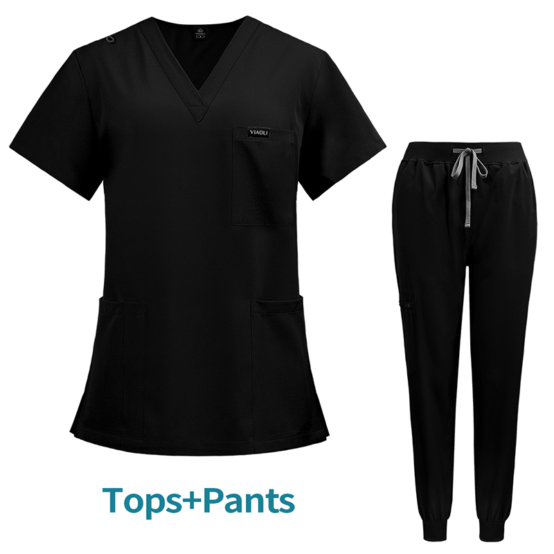 Best Quality Short Sleeve Scrubs Suits Uniforms 4 Way Nurse Hospital Uniforms Jogger Pants Medical Women's Nursing Scrubs Sets
