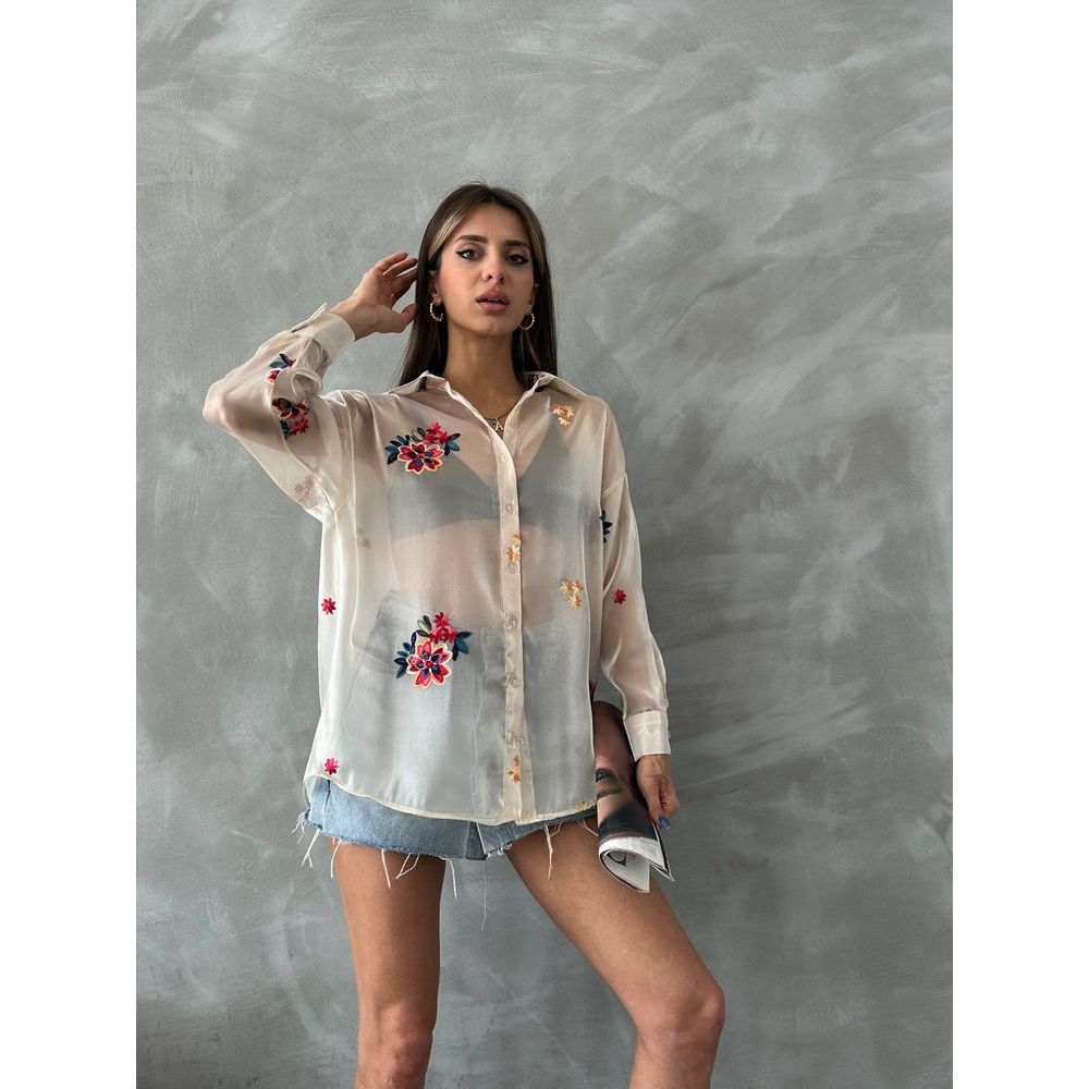Women's Embroidered Organza Wholesale Blouses &amp; Shirts