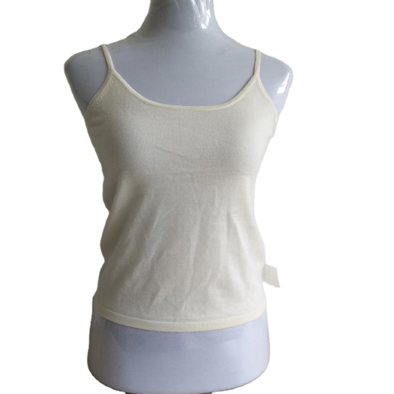Women Ladies Girls Rib Knitted 100% Pure Cashmere Camisole Sweater Tank Top T-shirt Women