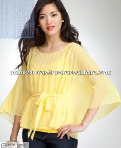 Trending Design Ladies Fancy Yellow Casual Top Best Summer Comfortable Short Top Direct From Manufacture