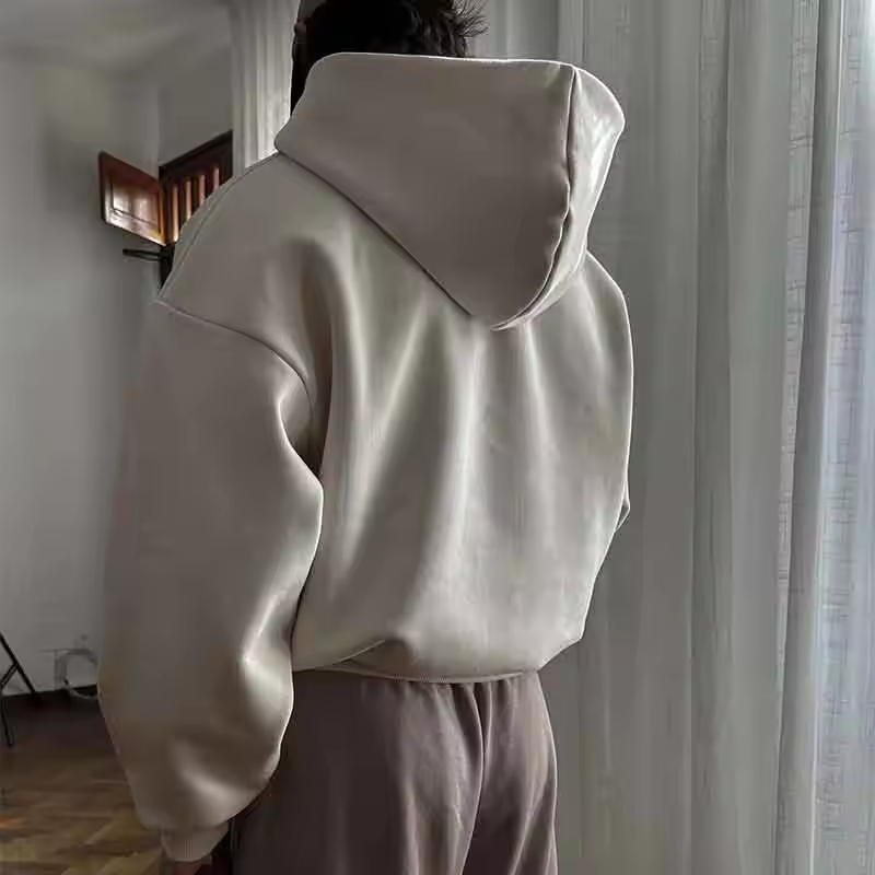 Custom Baggy Oversize Blank Unisex Drop Shoulder Heavyweight Crop Cut Big Hoodie 500Gsm Cotton Solid Color Cropped Baggy Hoodies