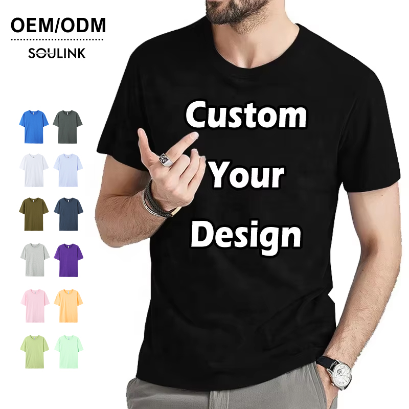 High Quality Printed T-shirt Custom Logo Unisex Regular Fit 100% Cotton TShirt Breathable Knitted Fabric T Shirts For Men