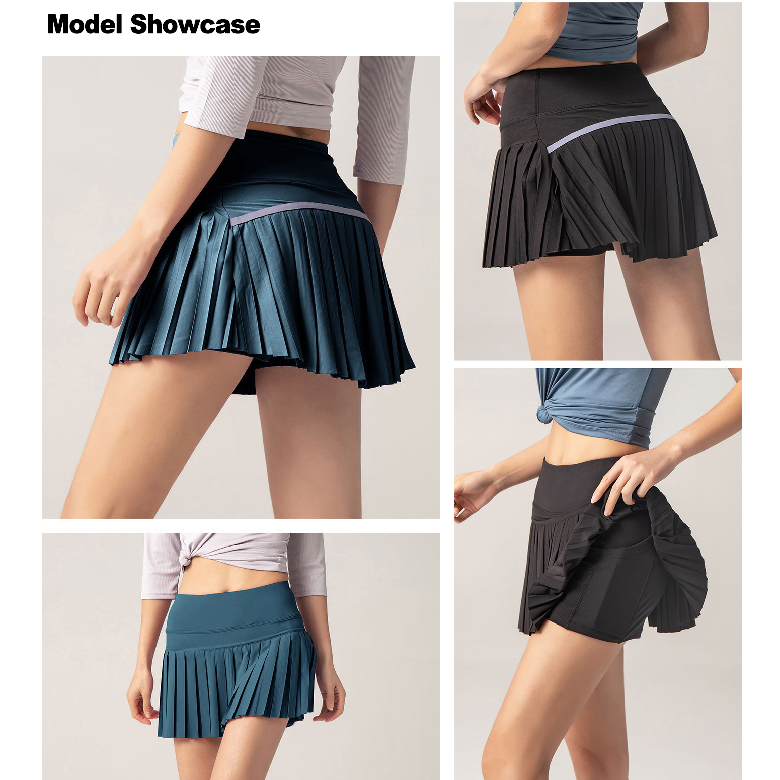 Women High Waisted Pleated Tennis Skort Quick Dry Athletic Sports Skort With Pockets