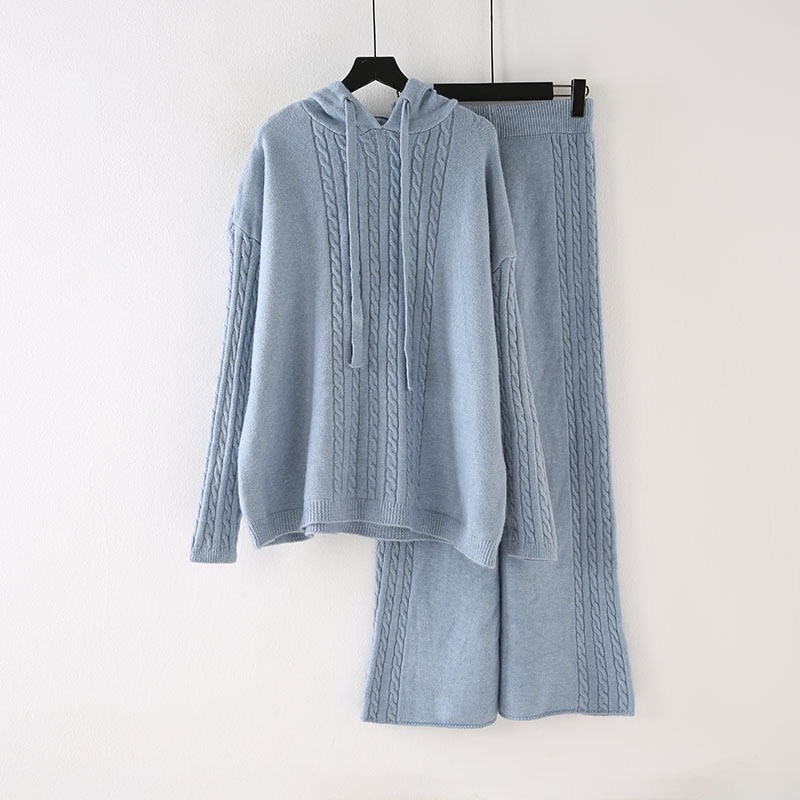 Cashmere Set Pants Pajamas Women Sweater Pants Suits With Cashmere Sweater Hooded Sweater