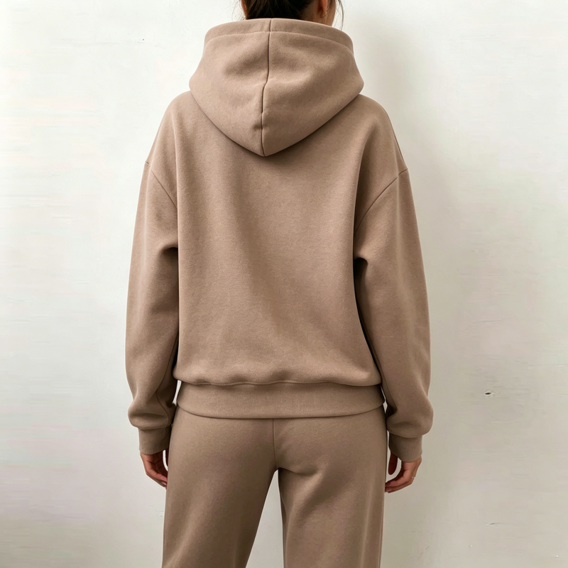 Custom Women Hoodies Pants Tracksuit Two Piece Set Casual Fleece Hooded Long Sleeve Tops Pants Autumn Winter Solid Color Suits