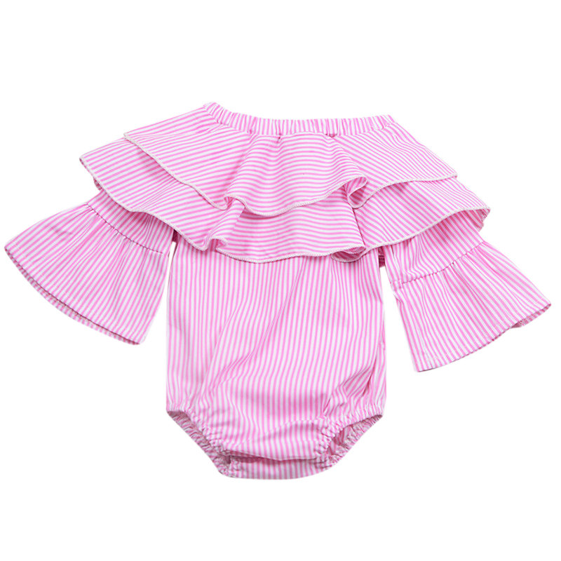 Baby Bubble Romper Plus Size Print Layered Ruffles 100% Cotton Breathable Eco-Friendly Quick Dry for Newborn Girls