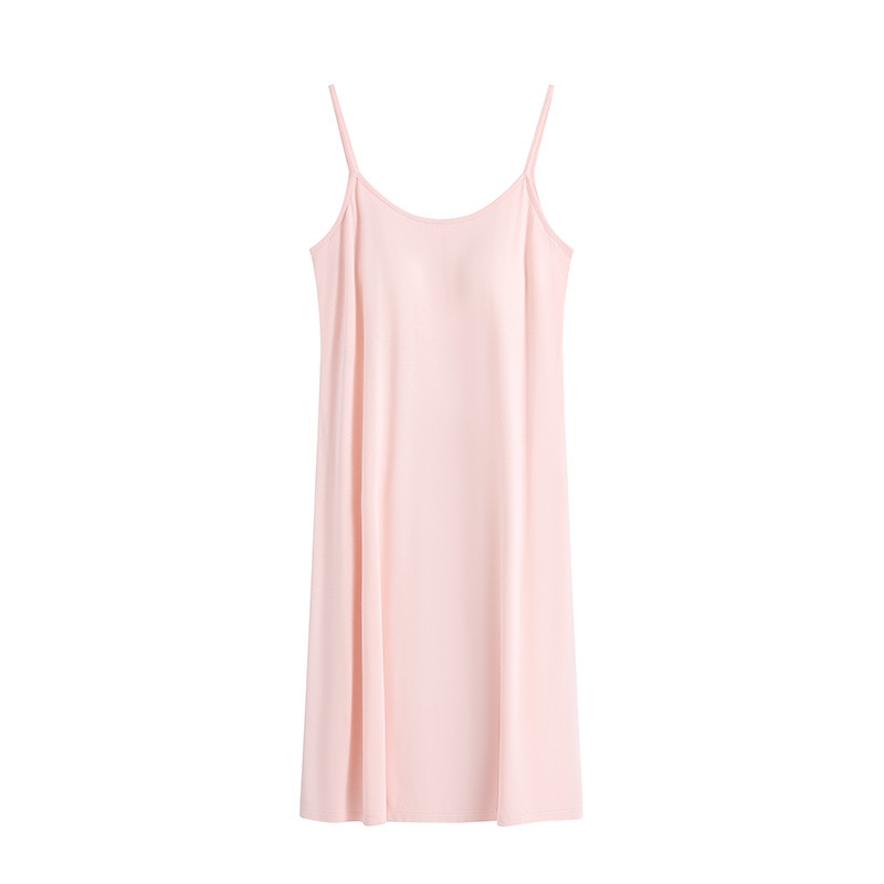 Qingdao Jishuang Breathable Summer Knitwear Mid-Length Sleeveless Camisole Dress Womens Vest Skirt Loungewear Nightgown