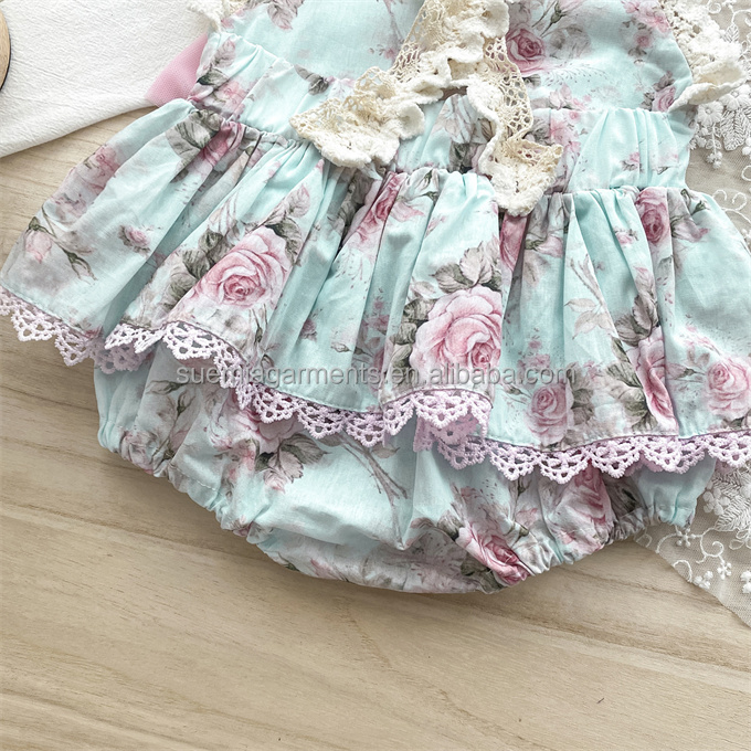 Floral Cotton Romper Detail 5