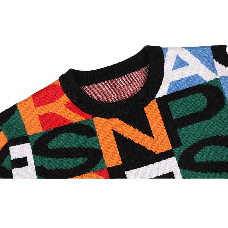 Custom LOGO OEM Men Sweater Manufacturer Jacquard Pattern Pullover Knitwear Casual Crew Neck Jumper Winter Men Knitted Sweater