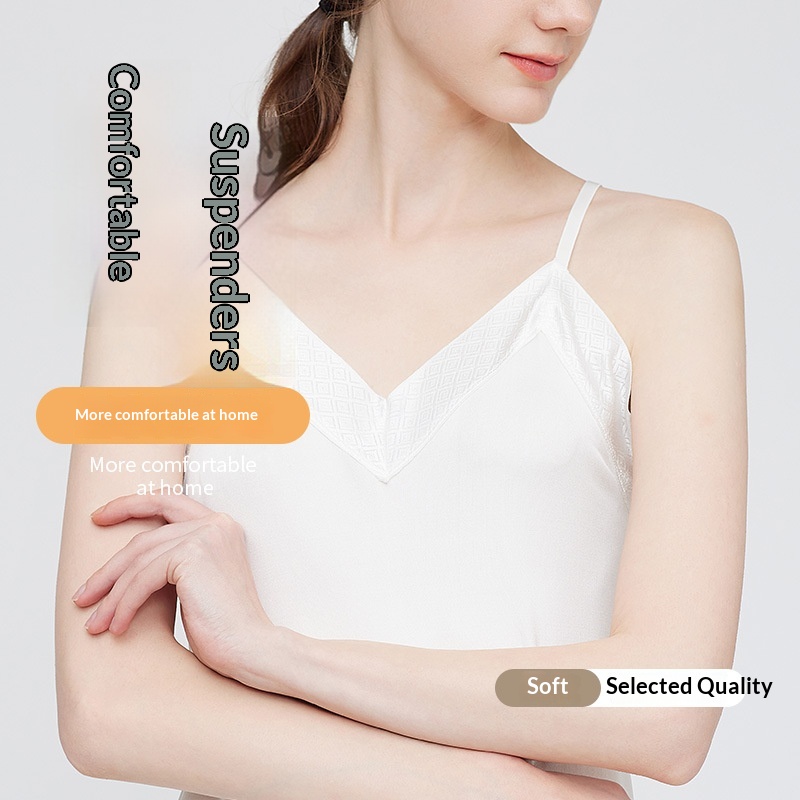 2024 New Summer Breathable Solid Thin Camisole 100% Mulberry Silk Women'S High-End Homewear Pajamas Set