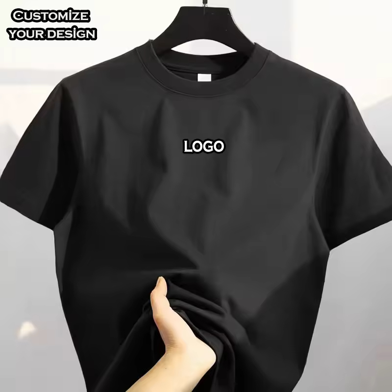 Wholesale Custom Men's 100% Cotton O-Neck Collar Short Sleeve T-Shirts Eco-Friendly Knitted Fabric 245 Grams Quick Dry Casual