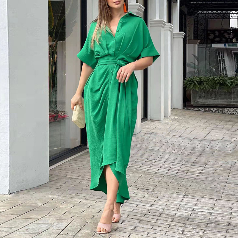 New Design Summer Multi Color Casual Bohemian Floral Short Sleeve Long Maxi Dress for Women