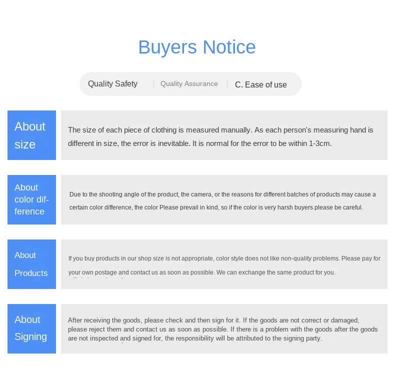 Product quality showcase