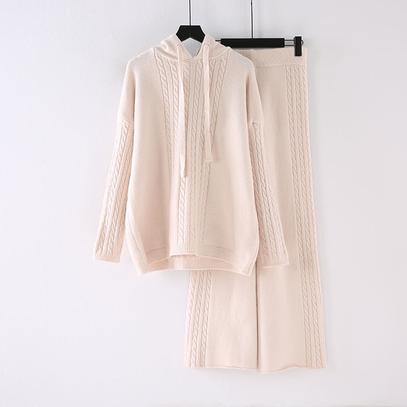 Cashmere Set Pants Pajamas Women Sweater Pants Suits With Cashmere Sweater Hooded Sweater