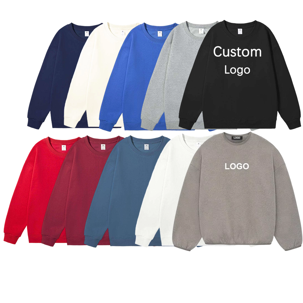 Sweatshirts Crewneck Pullover Custom Logo Factory Wholesale Unisex 100% Polyester Knit Sweater Custom