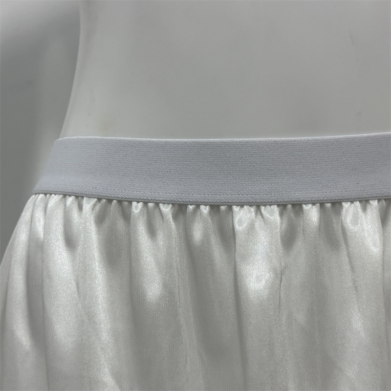 OEM/ODM Women Vintage Satin Lace Trim Anti-Static Long Underskirt Soft Slip Dress Satin Midi Skirt