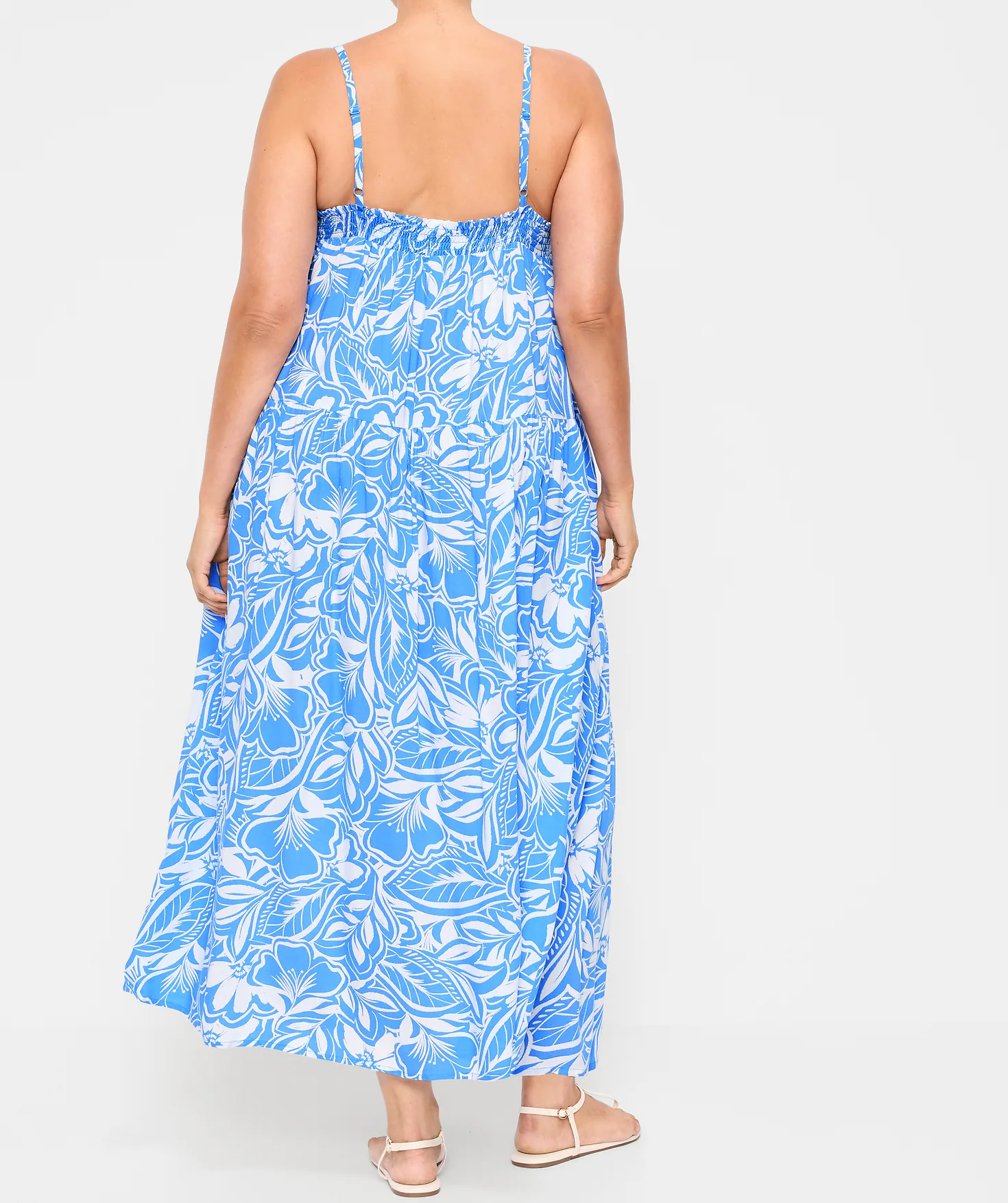 Holiday Beach Wear Floral Maxi Dress with Pockets USA Size Custom Print Sleeveless Long Dress